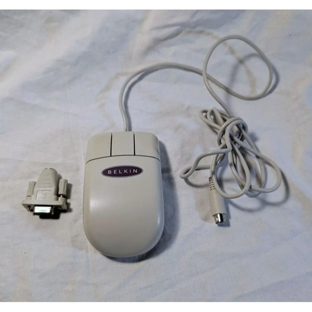 Vintage Belkin Serial & PS/2 Mouse - 990130122